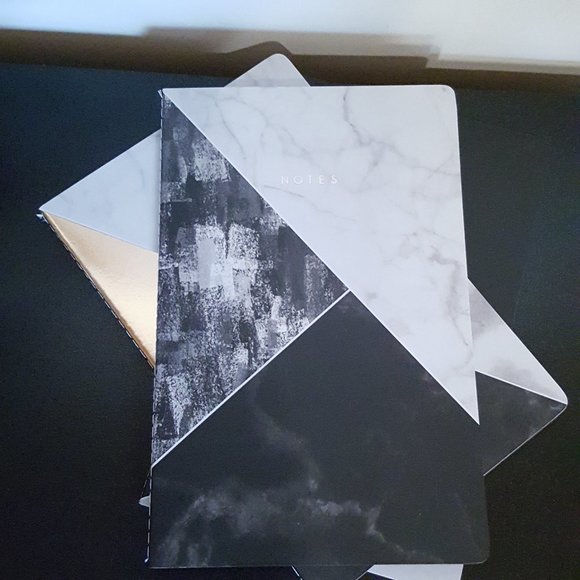 2/$20 Lined Softcover Notebooks Marble Geometric Set of 3 - Picture 6 of 14